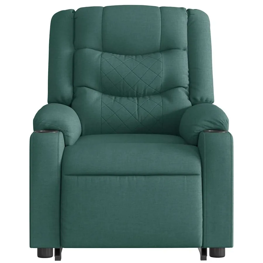 Fauteuil inclinable de massage électrique Vert foncé Tissu - 5