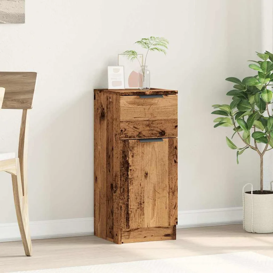 Buffet vieux bois 30x30x70 cm bois d'ingénierie - 3