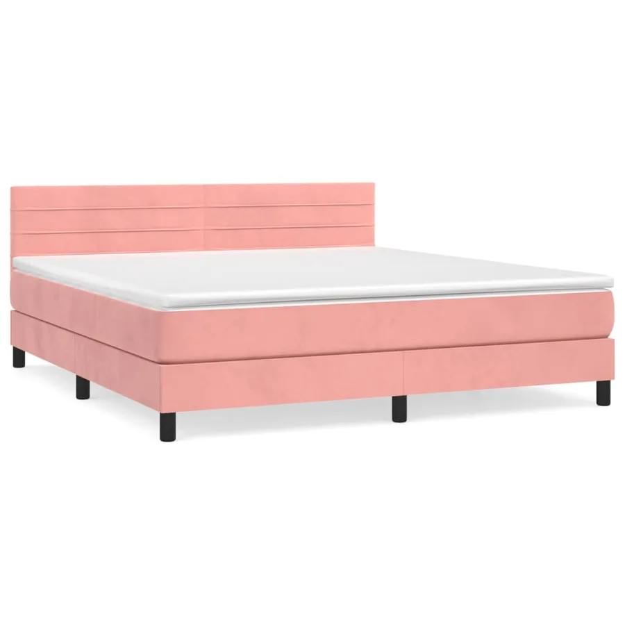 Sommier à lattes de lit avec matelas Rose 180x200 cm Velours - 2