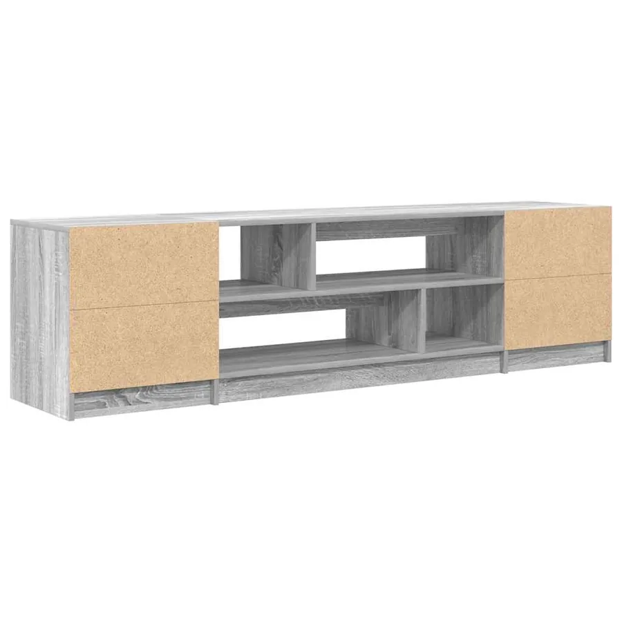 Meuble TV sonoma gris 188,5x41x50 cm bois d'ingénierie - 8