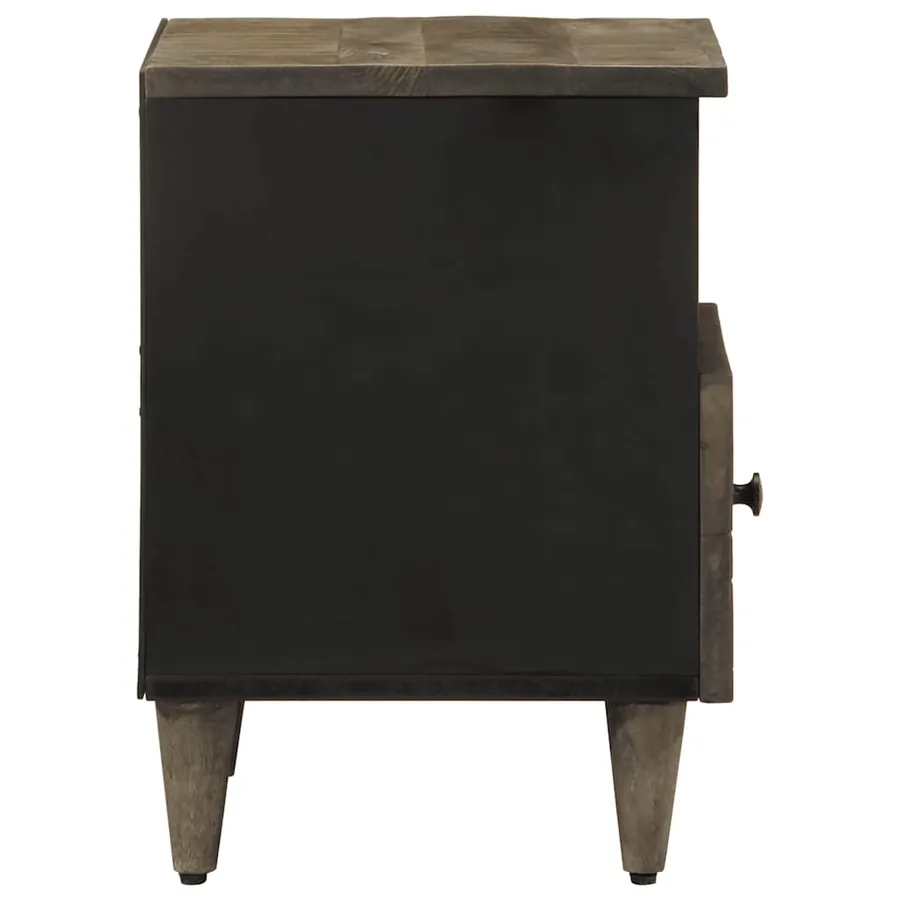 Tables chevet 2 pcs gris clair 40x33x46 cm bois manguier solide - 4