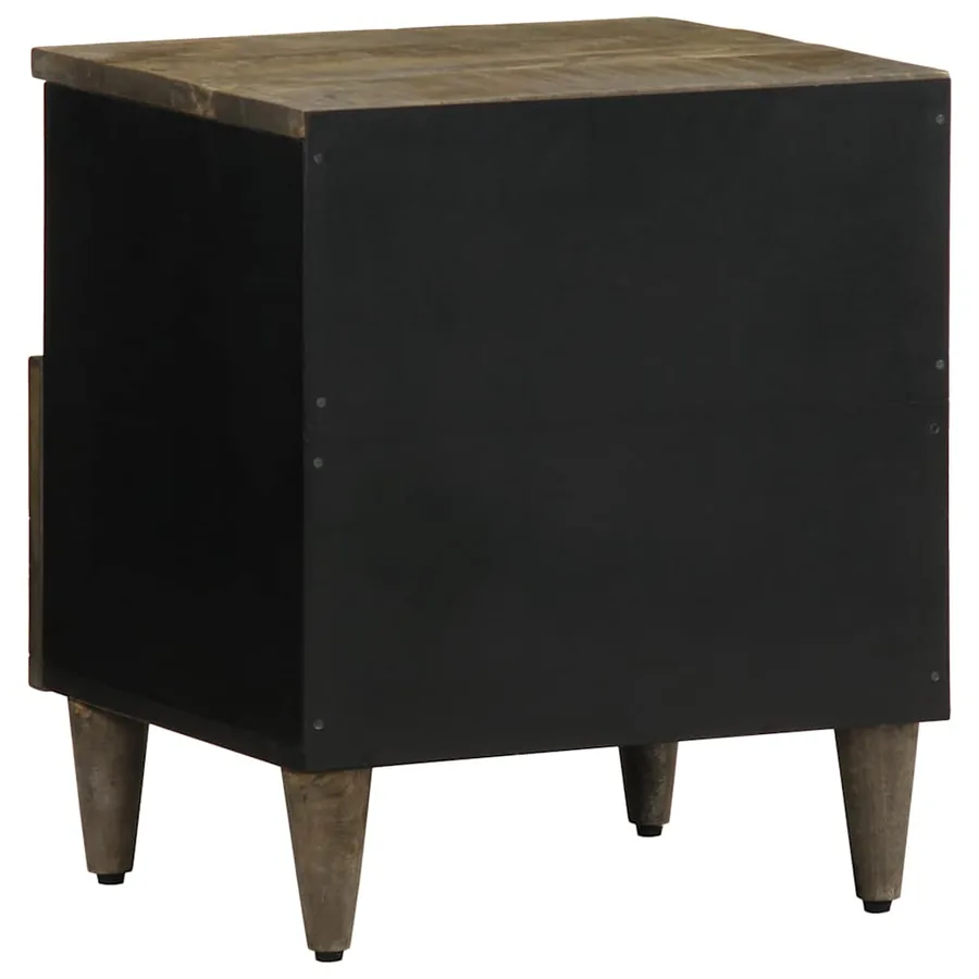 Tables chevet 2 pcs gris clair 40x33x46 cm bois manguier solide - 5