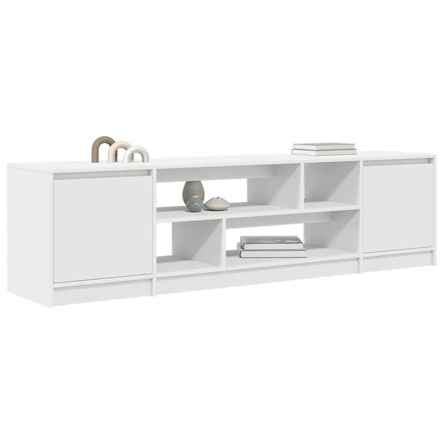 Meuble TV blanc 188,5x41x50 cm bois d'ingénierie - 4