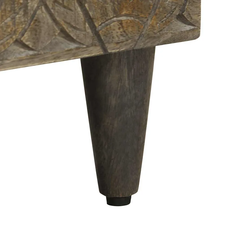 Meuble TV noir 80x33x46 cm bois massif de manguier - 8