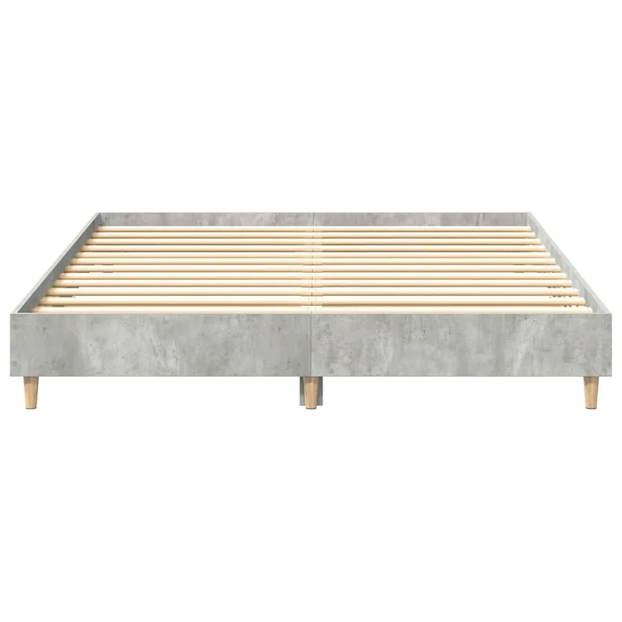 Cadre de lit sans matelas gris béton 150x200 cm bois ingénierie - 5
