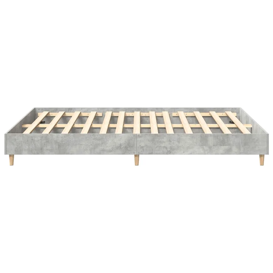 Cadre de lit sans matelas gris béton 150x200 cm bois ingénierie - 6