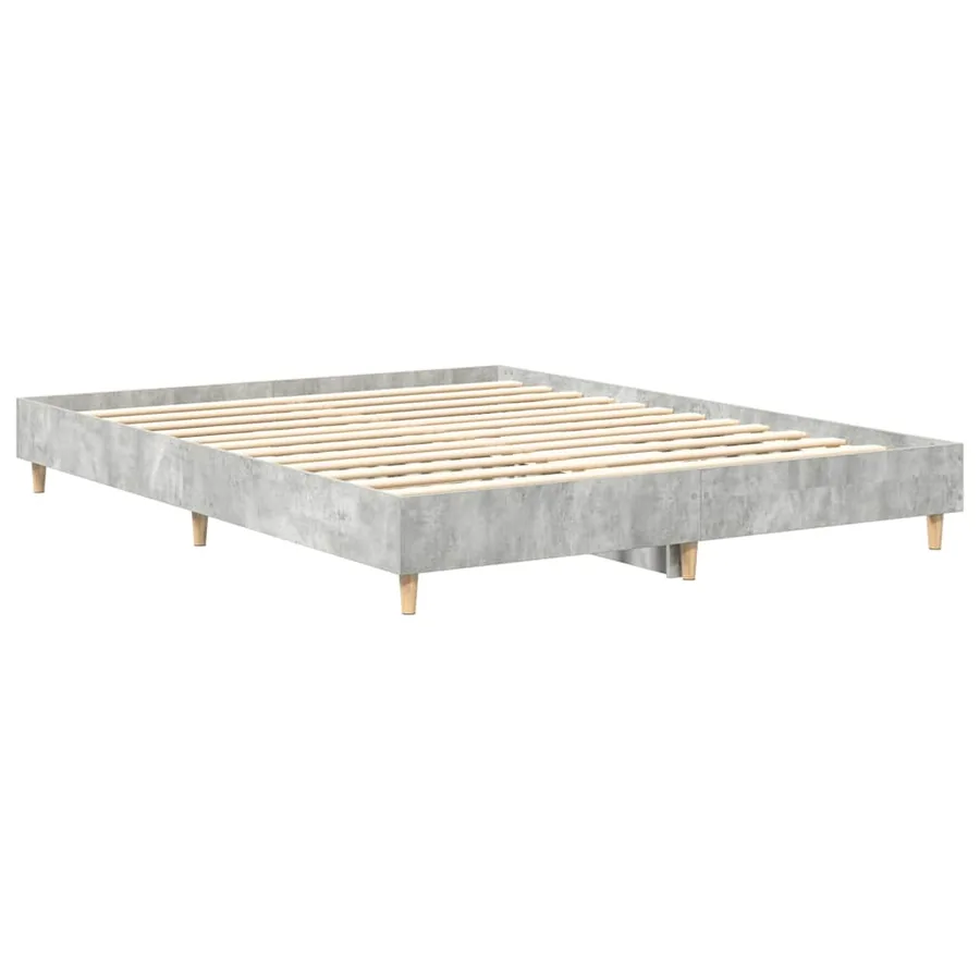 Cadre de lit sans matelas gris béton 150x200 cm bois ingénierie - 7