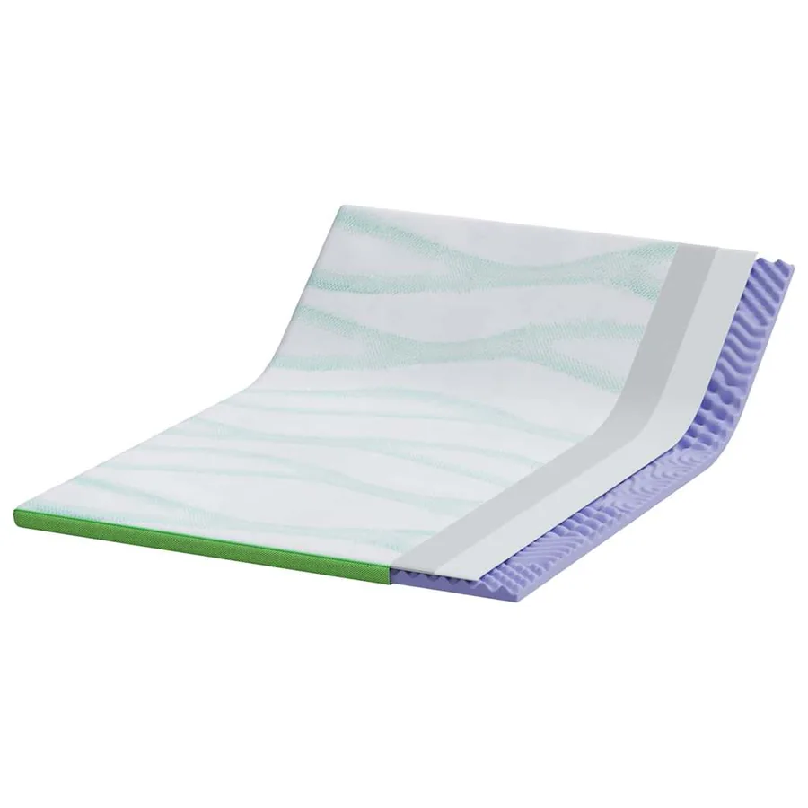Surmatelas Blanc et vert 140 x 200 cm Tissu Jacquard - 4