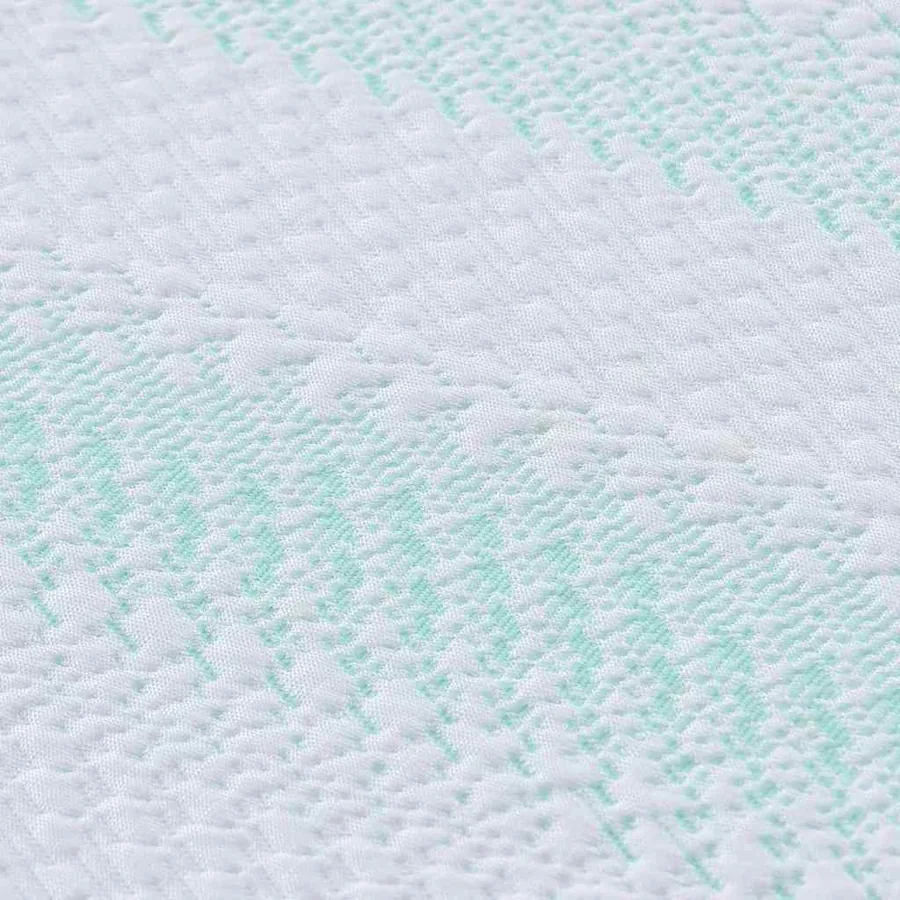 Surmatelas Blanc et vert 140 x 200 cm Tissu Jacquard - 8