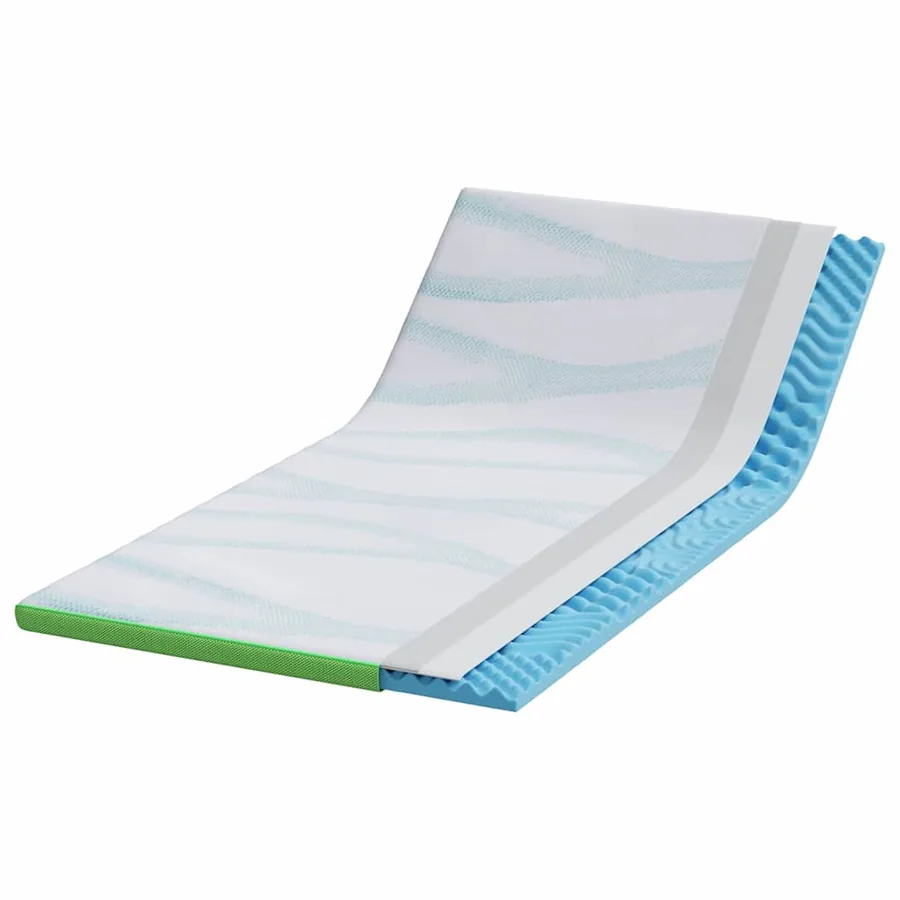 Surmatelas Blanc et vert 90 x 190 cm Tissu Jacquard - 3