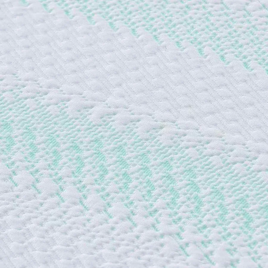 Surmatelas Blanc et vert 200 x 200 cm Tissu Jacquard - 8