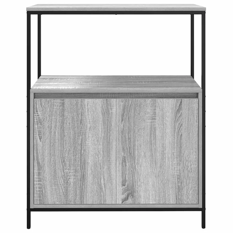 Meuble de salle de bain avec étagères sonoma gris 76,5x35x95 cm - 6