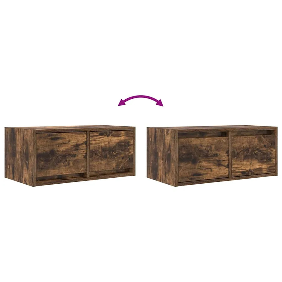 Meubles TV 2 pcs chêne fumé 60x31x25,5 cm bois d'ingénierie - 13
