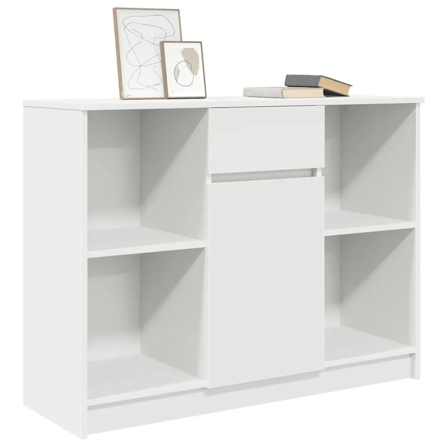 Buffet avec tiroir blanc 101x35x76 cm bois d'ingénierie - 4