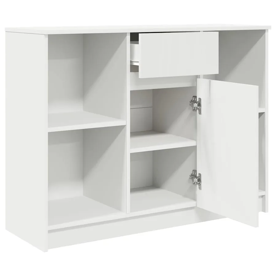 Buffet avec tiroir blanc 101x35x76 cm bois d'ingénierie - 5