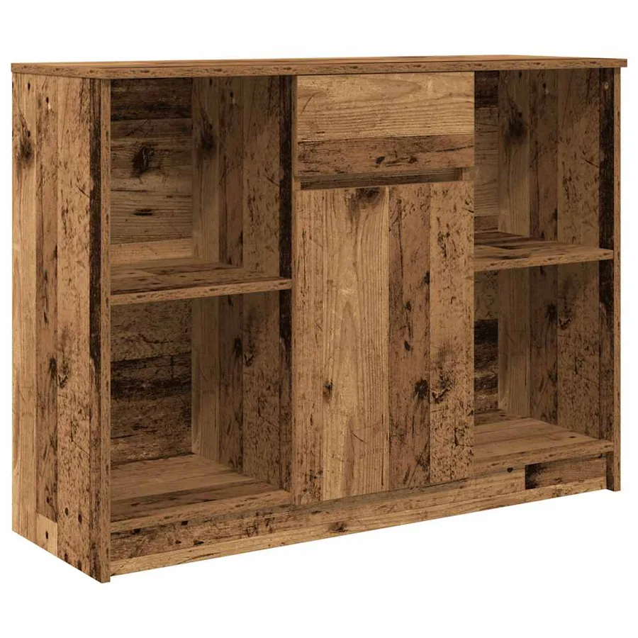 Buffet avec tiroir vieux bois 101x35x76 cm bois d'ingénierie - 2