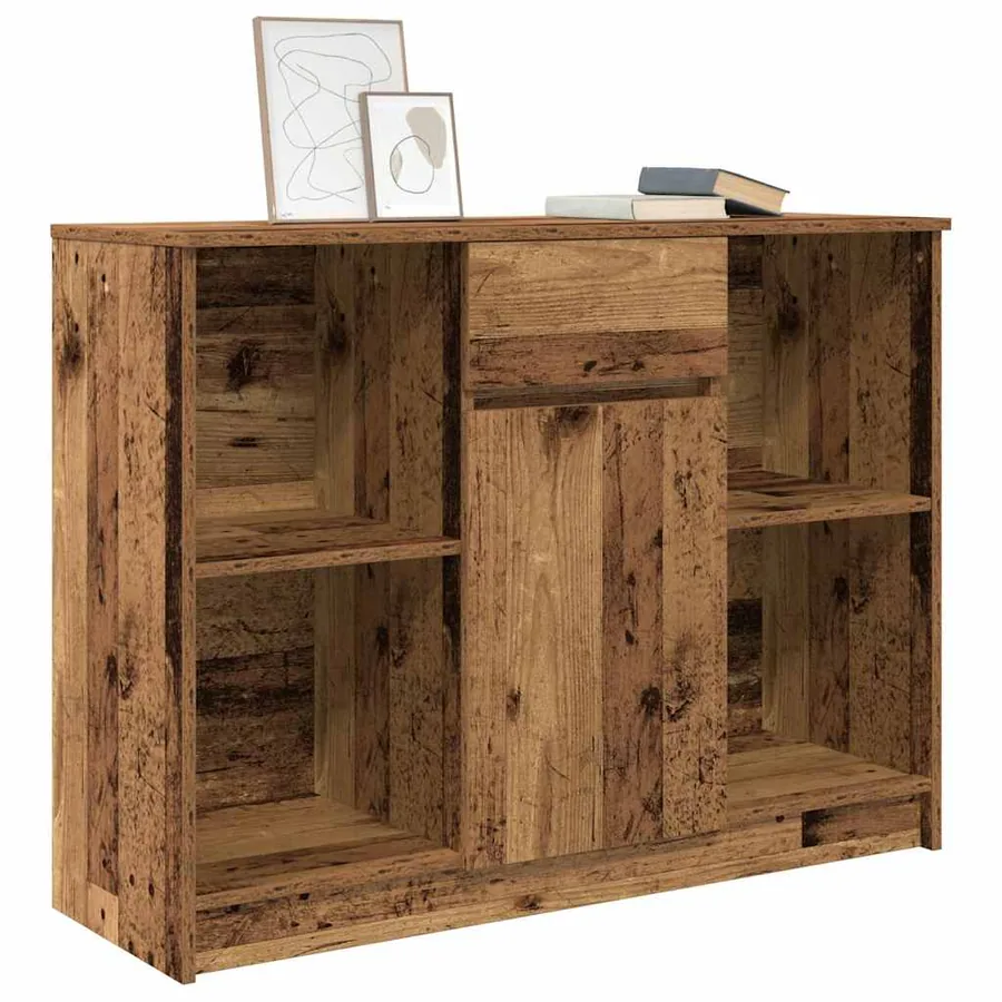 Buffet avec tiroir vieux bois 101x35x76 cm bois d'ingénierie - 4
