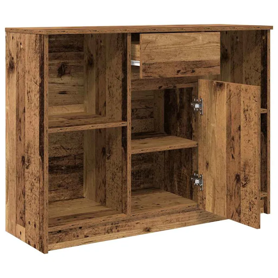 Buffet avec tiroir vieux bois 101x35x76 cm bois d'ingénierie - 5