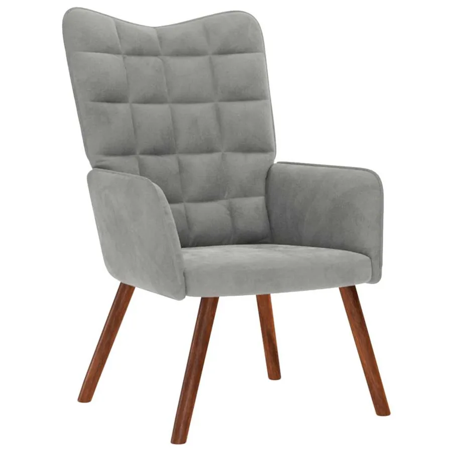 Chaise de relaxation Gris clair Velours