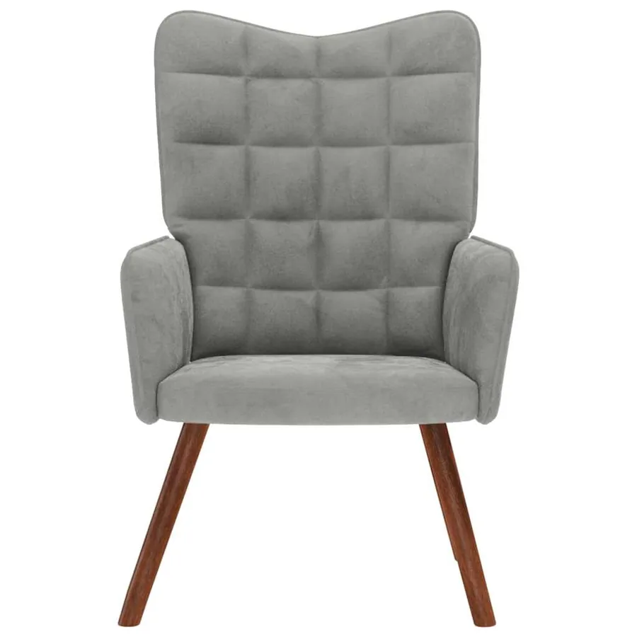 Chaise de relaxation Gris clair Velours - 3