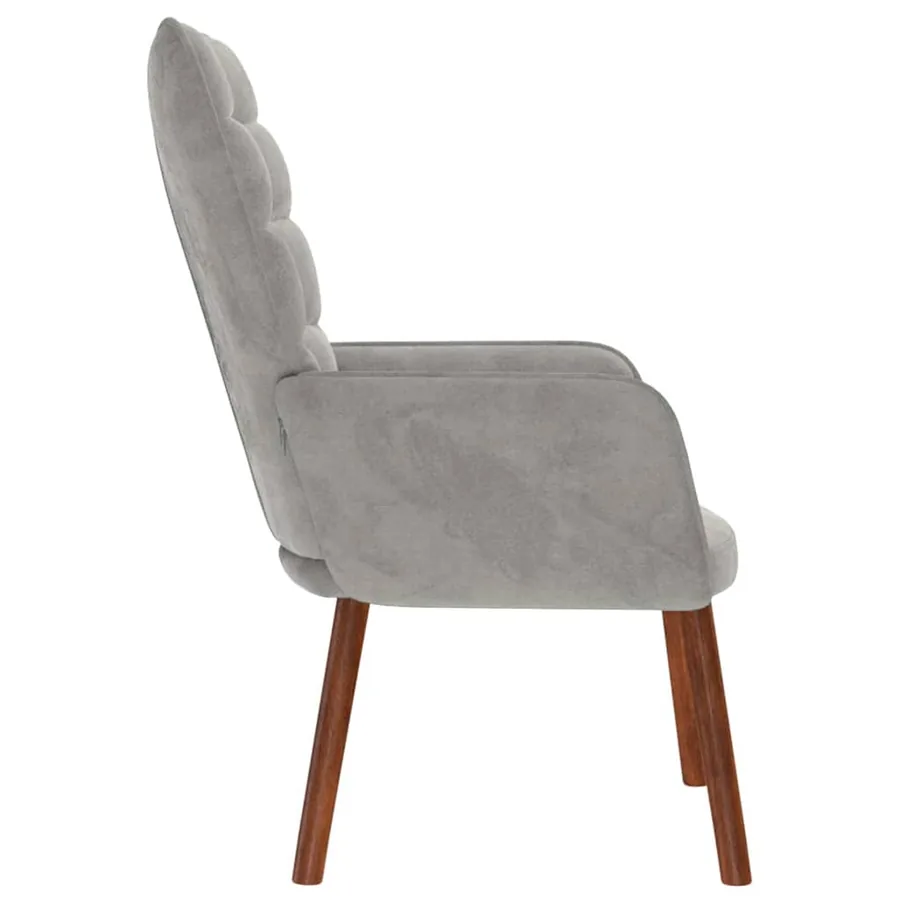 Chaise de relaxation Gris clair Velours - 4