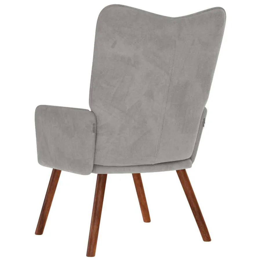 Chaise de relaxation Gris clair Velours - 5