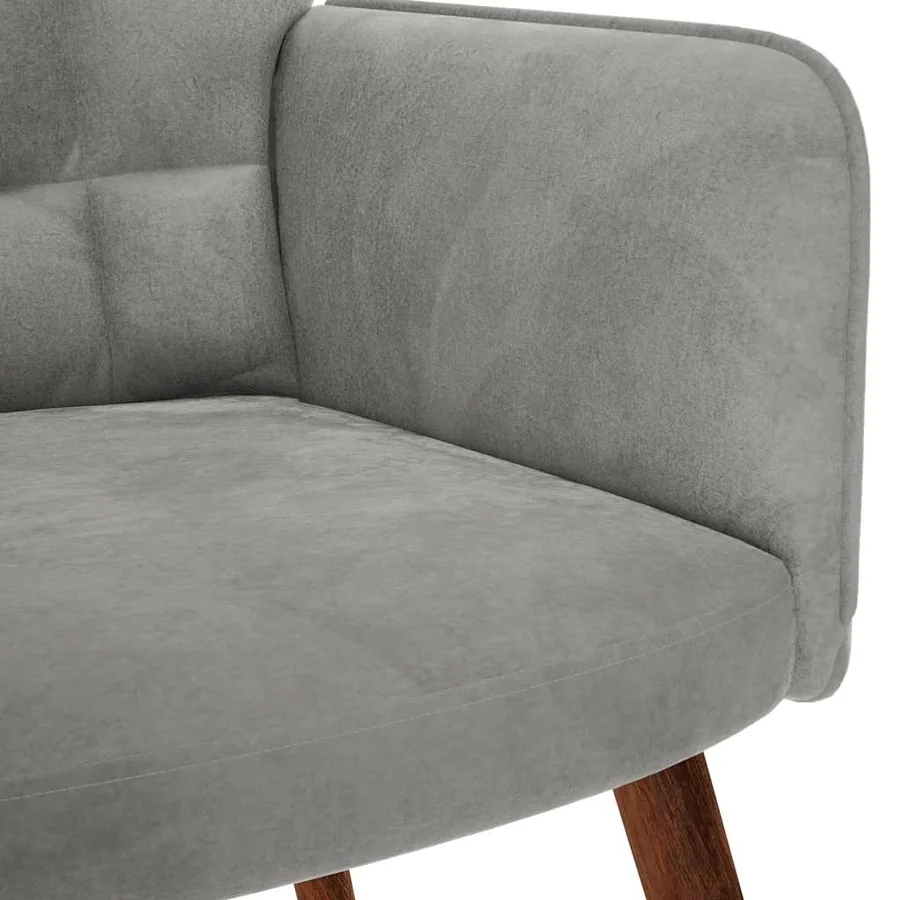 Chaise de relaxation Gris clair Velours - 6