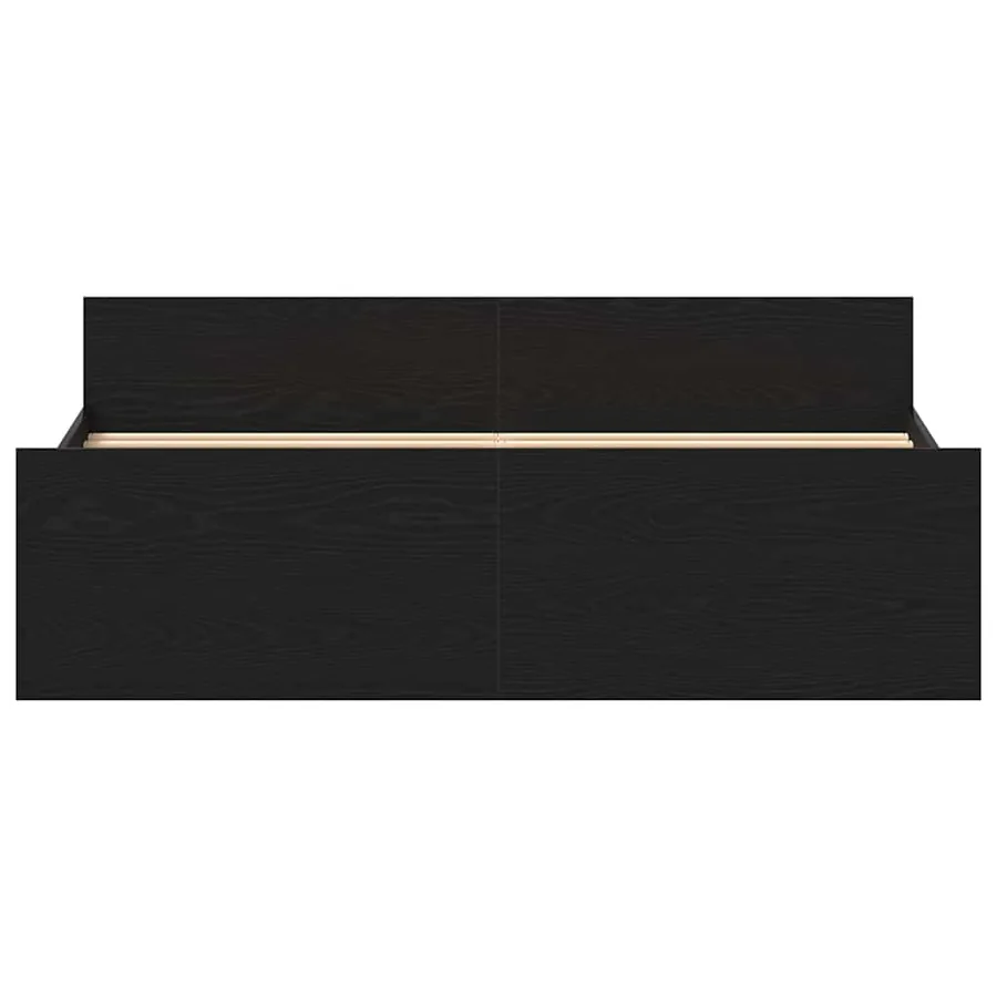 Cadre de lit sans matelas en chêne noir 150x200 cm bois d'ingénierie - 6