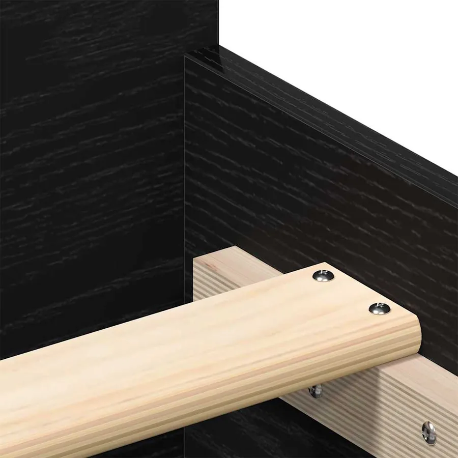 Cadre de lit sans matelas en chêne noir 150x200 cm bois d'ingénierie - 9
