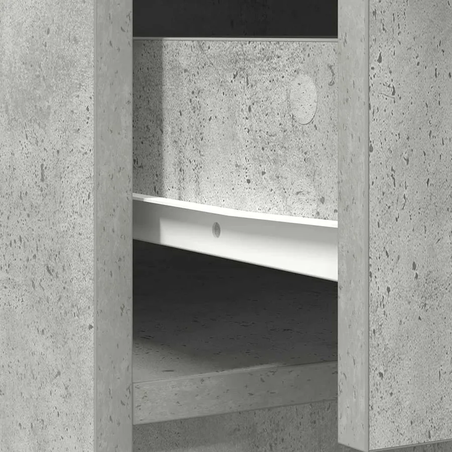 Buffet avec tiroirs et portes gris béton 70,5x34x74,5 cm - 11