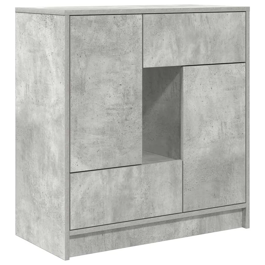 Buffet avec tiroirs et portes gris béton 70,5x34x74,5 cm - 2