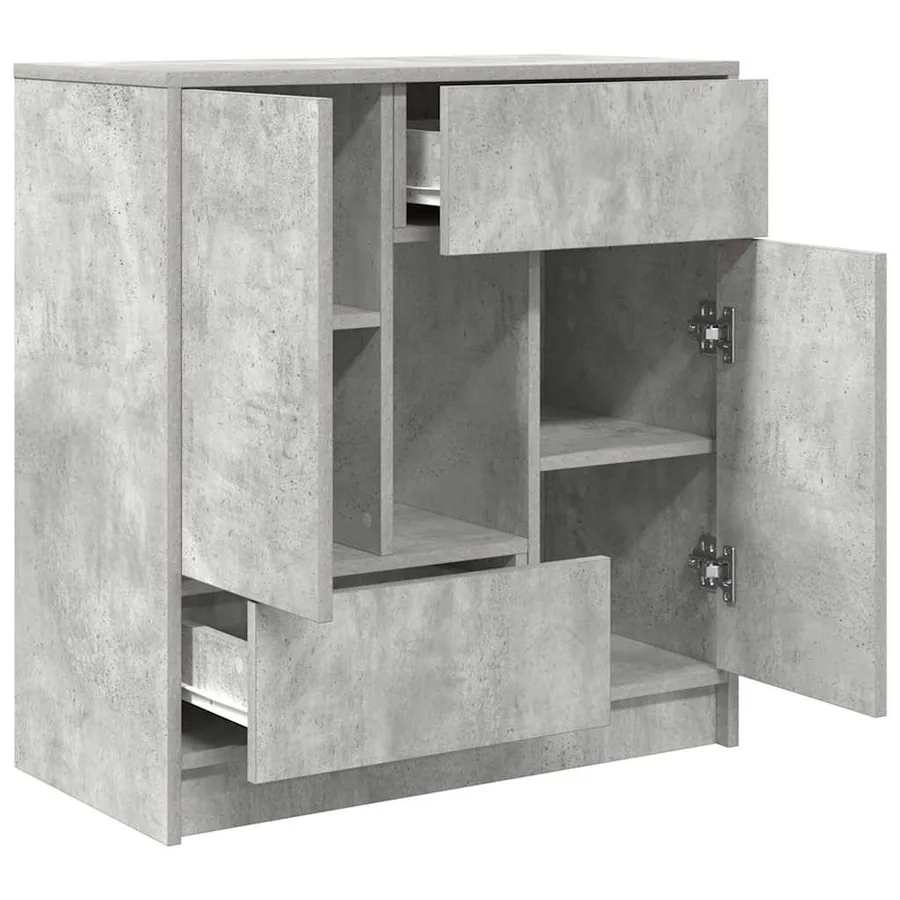 Buffet avec tiroirs et portes gris béton 70,5x34x74,5 cm - 5