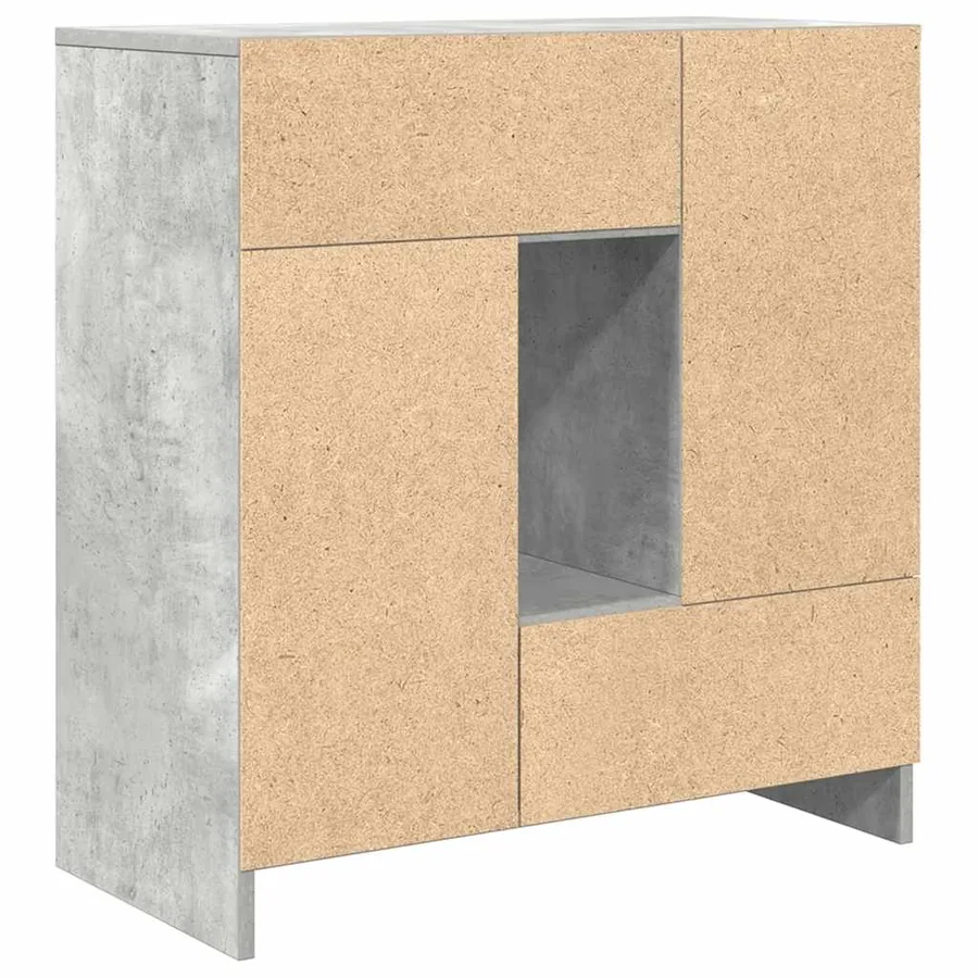 Buffet avec tiroirs et portes gris béton 70,5x34x74,5 cm - 8