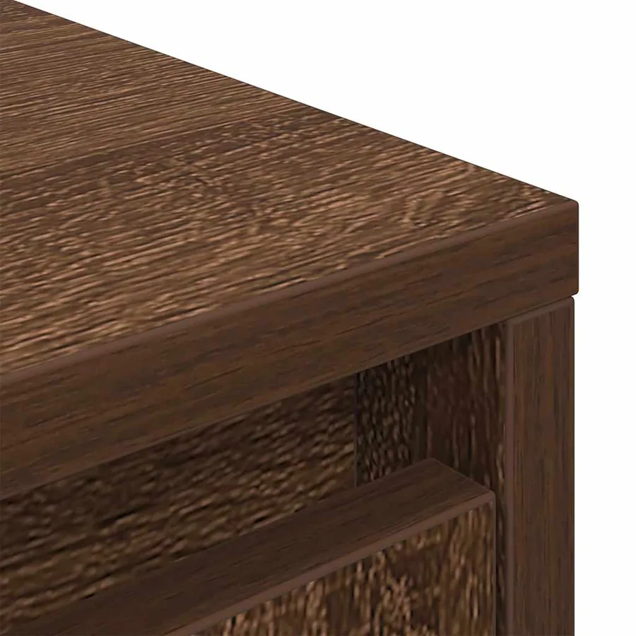 Buffet haut chêne marron 29,5x34x119,5 cm bois d'ingénierie - 10