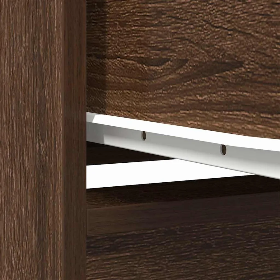 Buffet haut chêne marron 29,5x34x119,5 cm bois d'ingénierie - 11