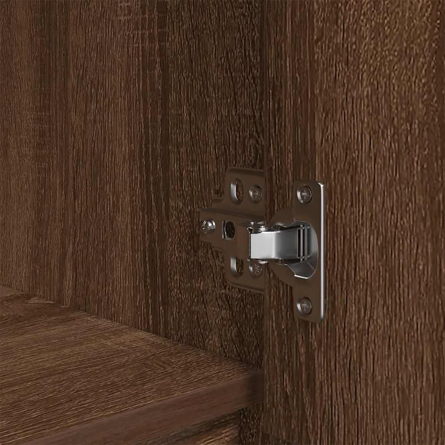 Buffet haut chêne marron 29,5x34x119,5 cm bois d'ingénierie - 12