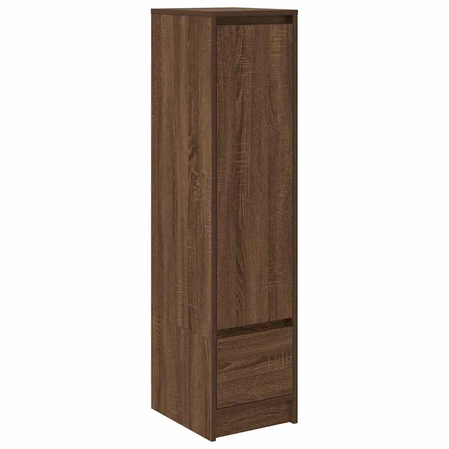 Buffet haut chêne marron 29,5x34x119,5 cm bois d'ingénierie - 2