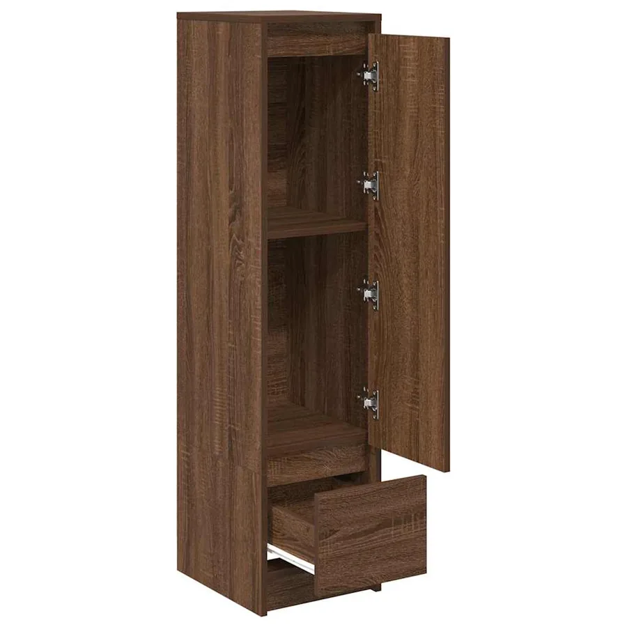Buffet haut chêne marron 29,5x34x119,5 cm bois d'ingénierie - 5