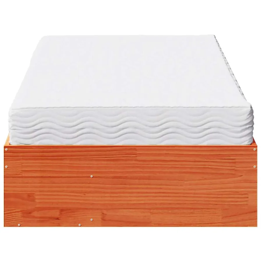 Lit de jour avec matelas cire marron 80x200 cm bois pin massif - 6