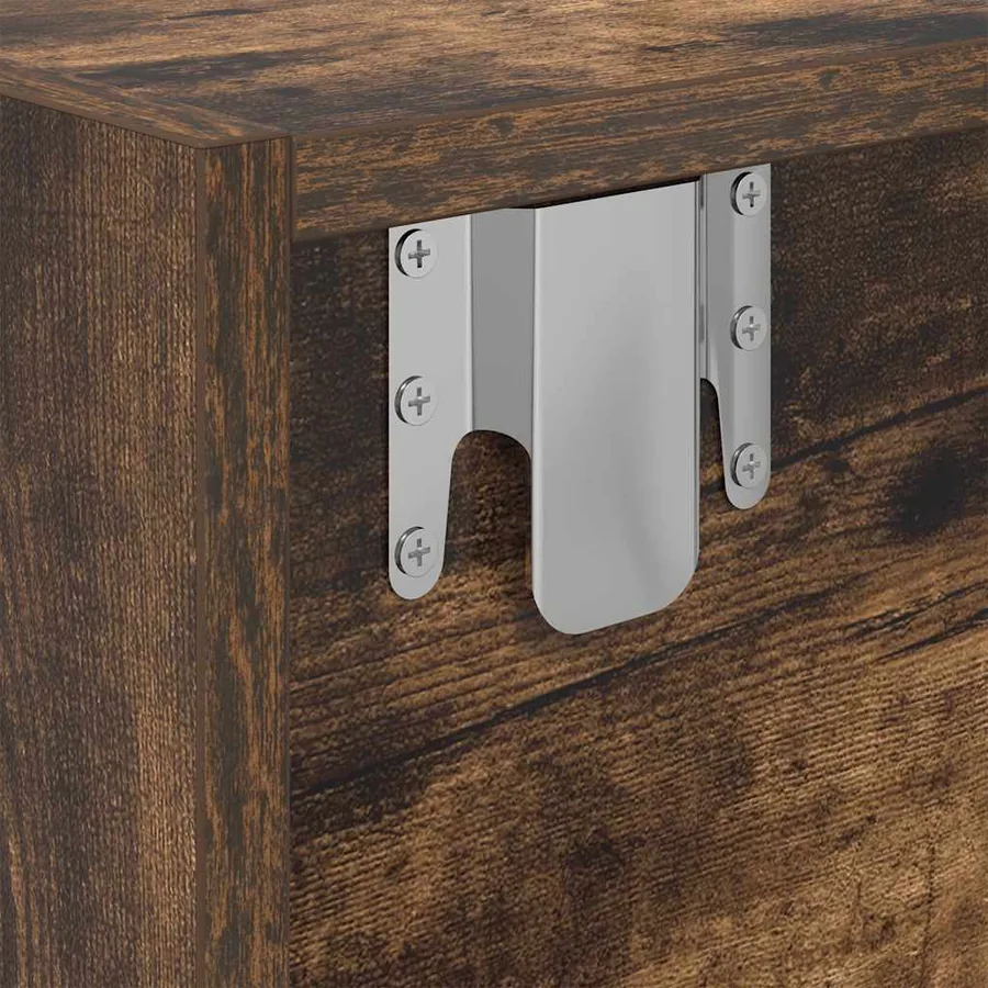 Meuble TV chêne fumé 60x31x25,5 cm bois d'ingénierie - 11