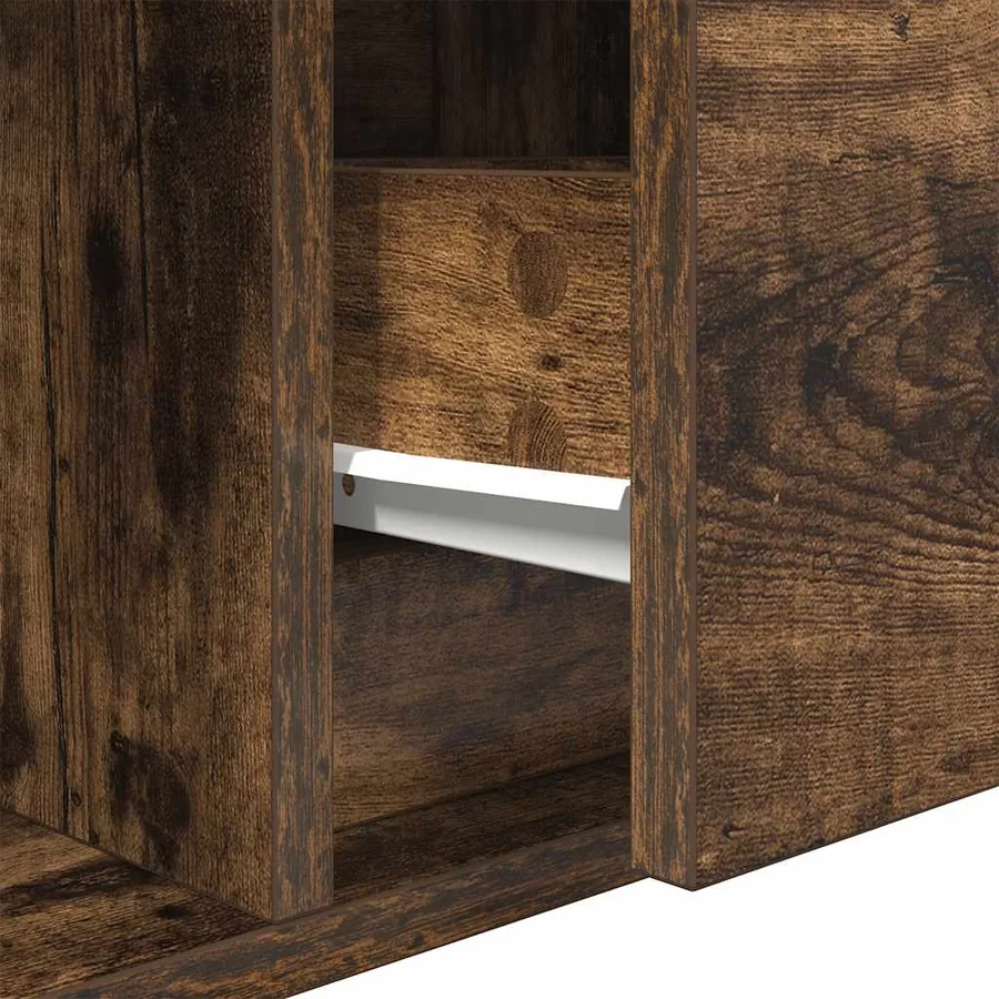 Meuble TV chêne fumé 60x31x25,5 cm bois d'ingénierie - 12