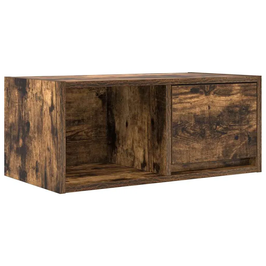 Meuble TV chêne fumé 60x31x25,5 cm bois d'ingénierie - 2