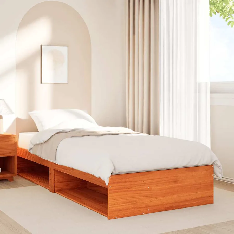 Lit de jour sans matelas cire marron 100x200 cm pin massif - 4