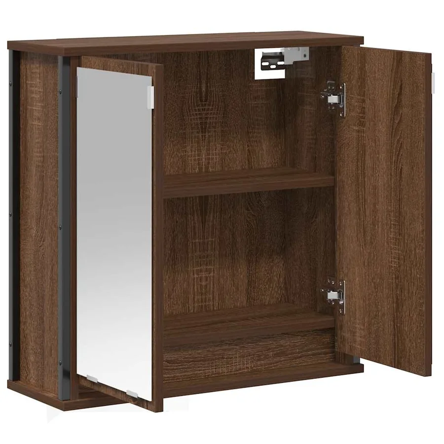 Armoire murale de salle de bain miroir chêne marron 60x21x60 cm - 4