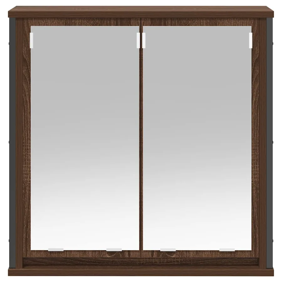 Armoire murale de salle de bain miroir chêne marron 60x21x60 cm - 5