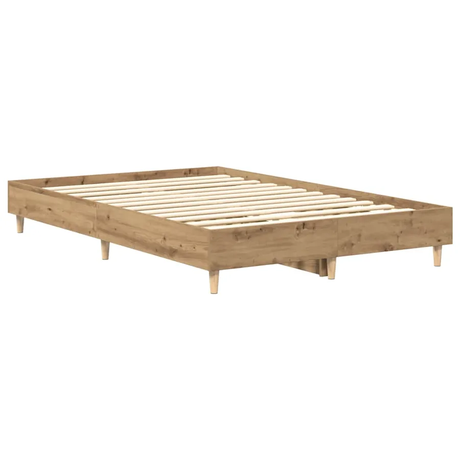 Cadre de lit sans matelas chêne artisanal 140x190 cm - 7