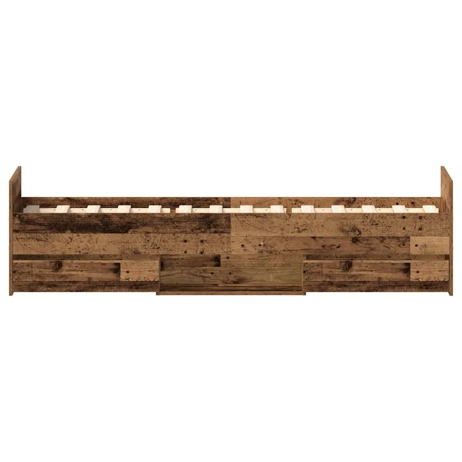 Cadre de lit sans matelas vieux bois 90x200 cm bois ingénierie - 7
