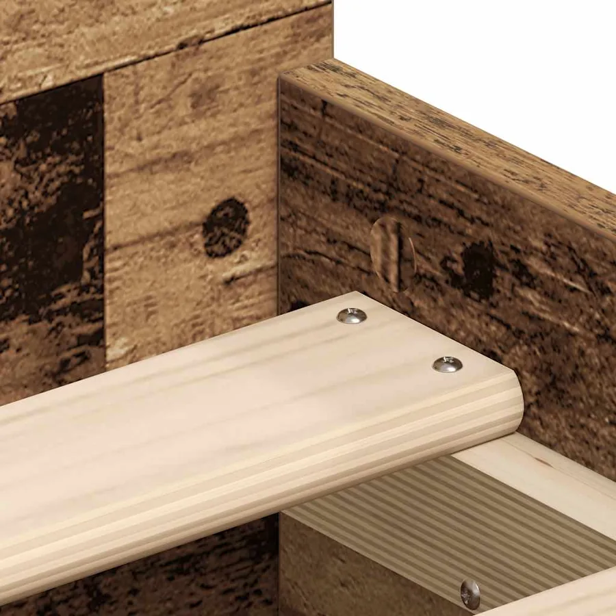 Cadre de lit sans matelas vieux bois 90x200 cm bois ingénierie - 9