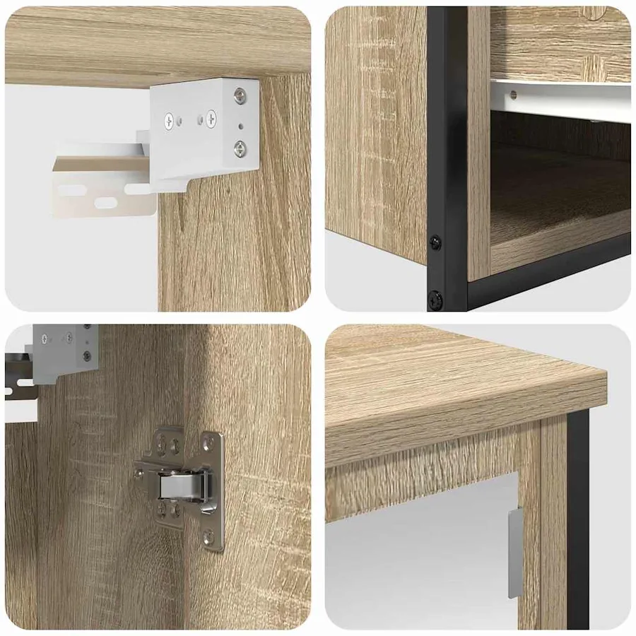 Ensemble de mobilier de salle de bain 5 pcs Bois d'ingénierie - 10