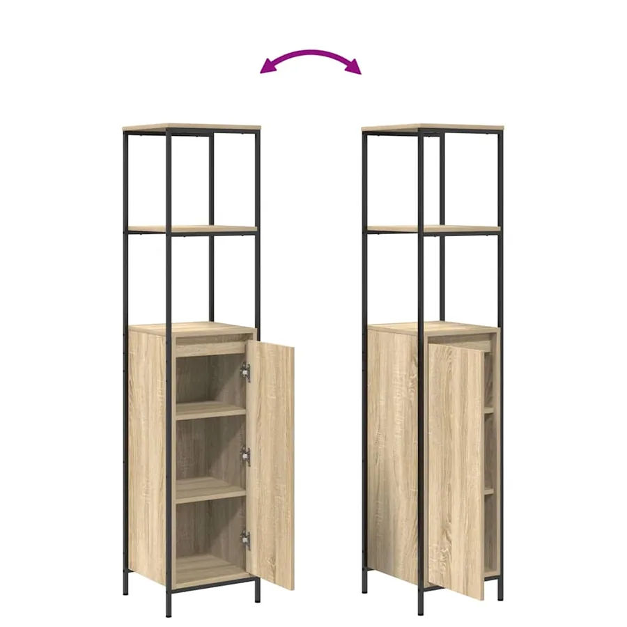Ensemble de mobilier de salle de bain 5 pcs Bois d'ingénierie - 12